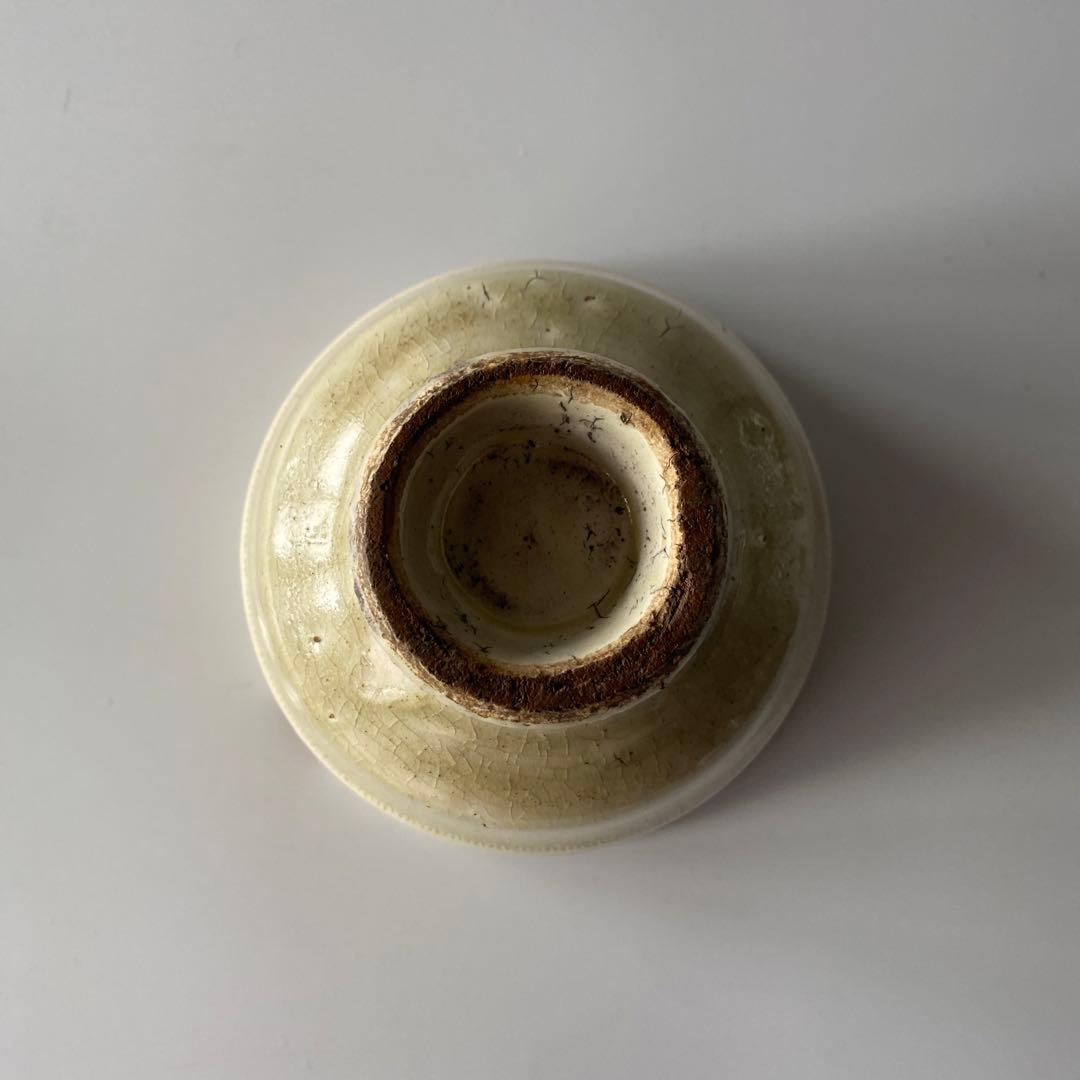 舩木研兒 白釉押紋茶碗 布志名 舩木道忠 バーナードリーチ 山陰 民藝 金継ぎ有
