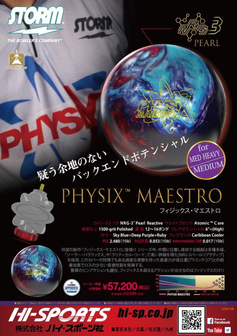 送料込み【未使用に近い】マエストロ フィジックス 15ポンド ストーム