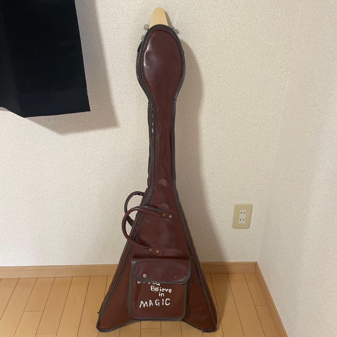 フライングV ケース付き　変形 エレキギター ビンテージホワイト