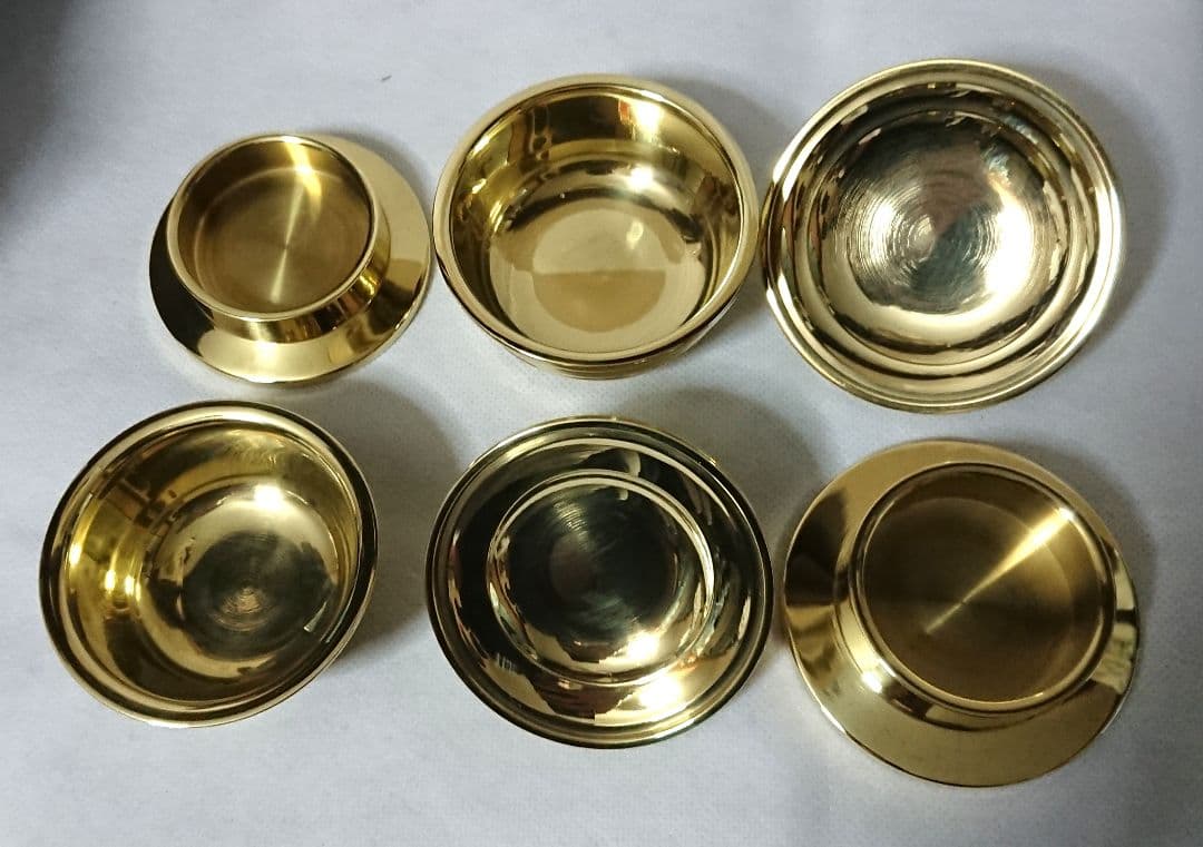 ✶金属工芸品✶塗香器／洒水器 二器セット 真鍮製 京都製 仏具・法具・仏教・密教