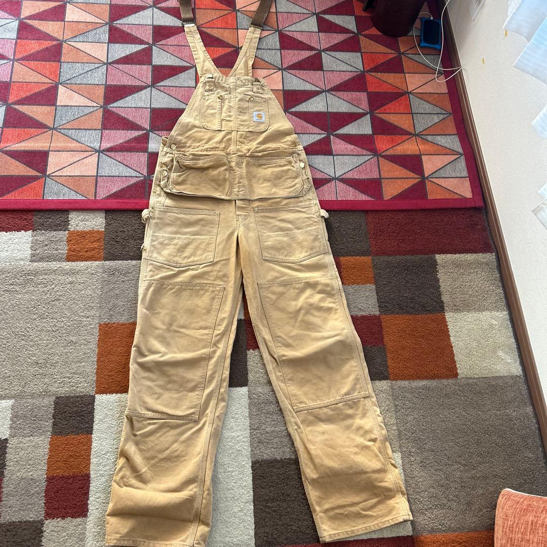 Carhartt ビンテージベージュオーバーオール古着