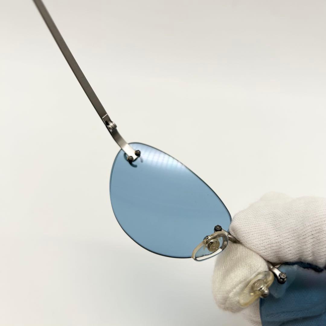 美品 CHANEL サングラス ココマーク リムレス ブルー 4003 ケース付