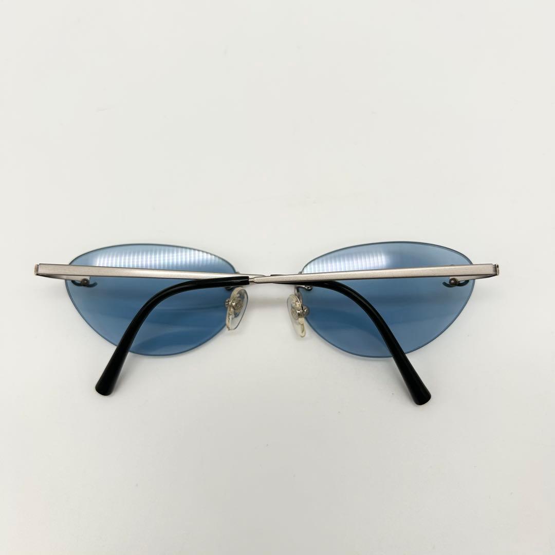 美品 CHANEL サングラス ココマーク リムレス ブルー 4003 ケース付