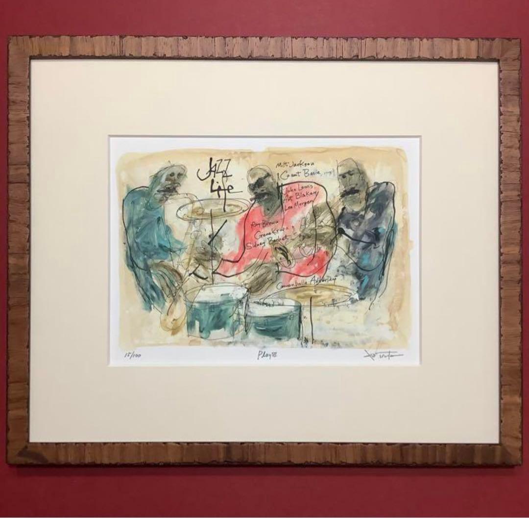 絵画・額縁・版画・津田 耕・新品未使用・JAZZ・Play Ⅵ・美術品・雑貨