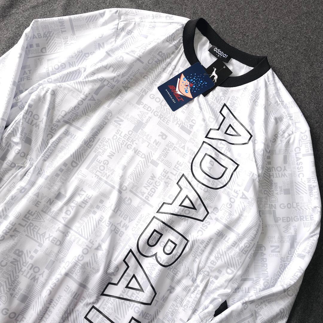 新品【アダバット】2023年総柄ロゴネーム 裏薄起毛 長袖プルオーバーブルゾンM