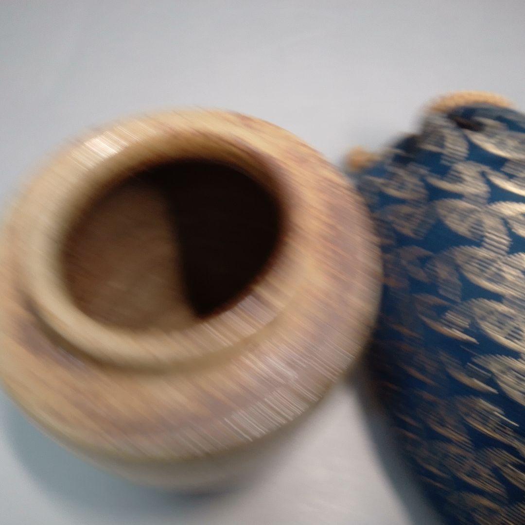 丹波焼　茶入　久田宗也　尋牛斎　初音　肩付茶入　駒繋金襴　コマツナギ