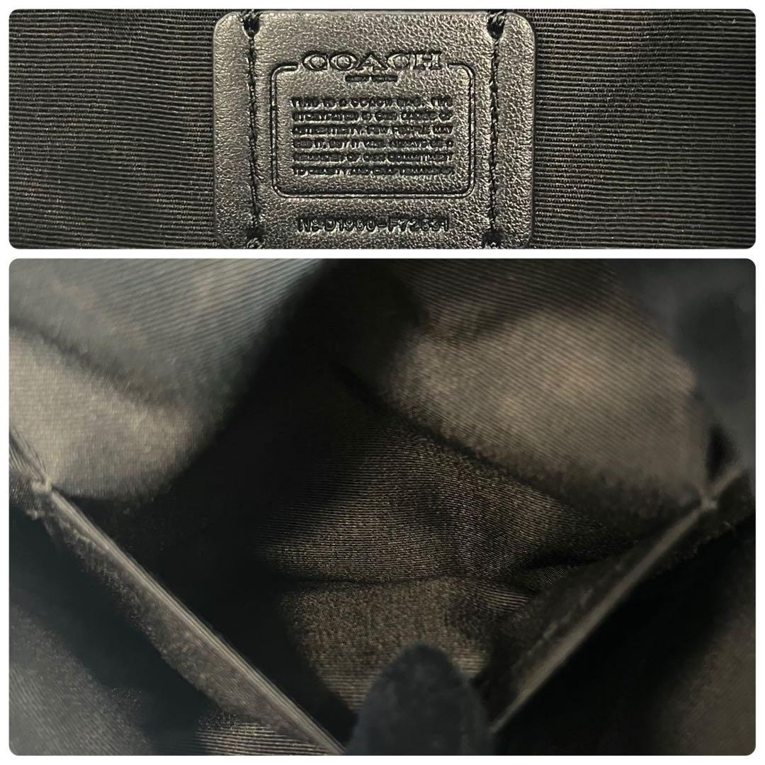 極美品✨ コーチ ボディバッグ 2way レザー ストーン 黒 海外限定 レア