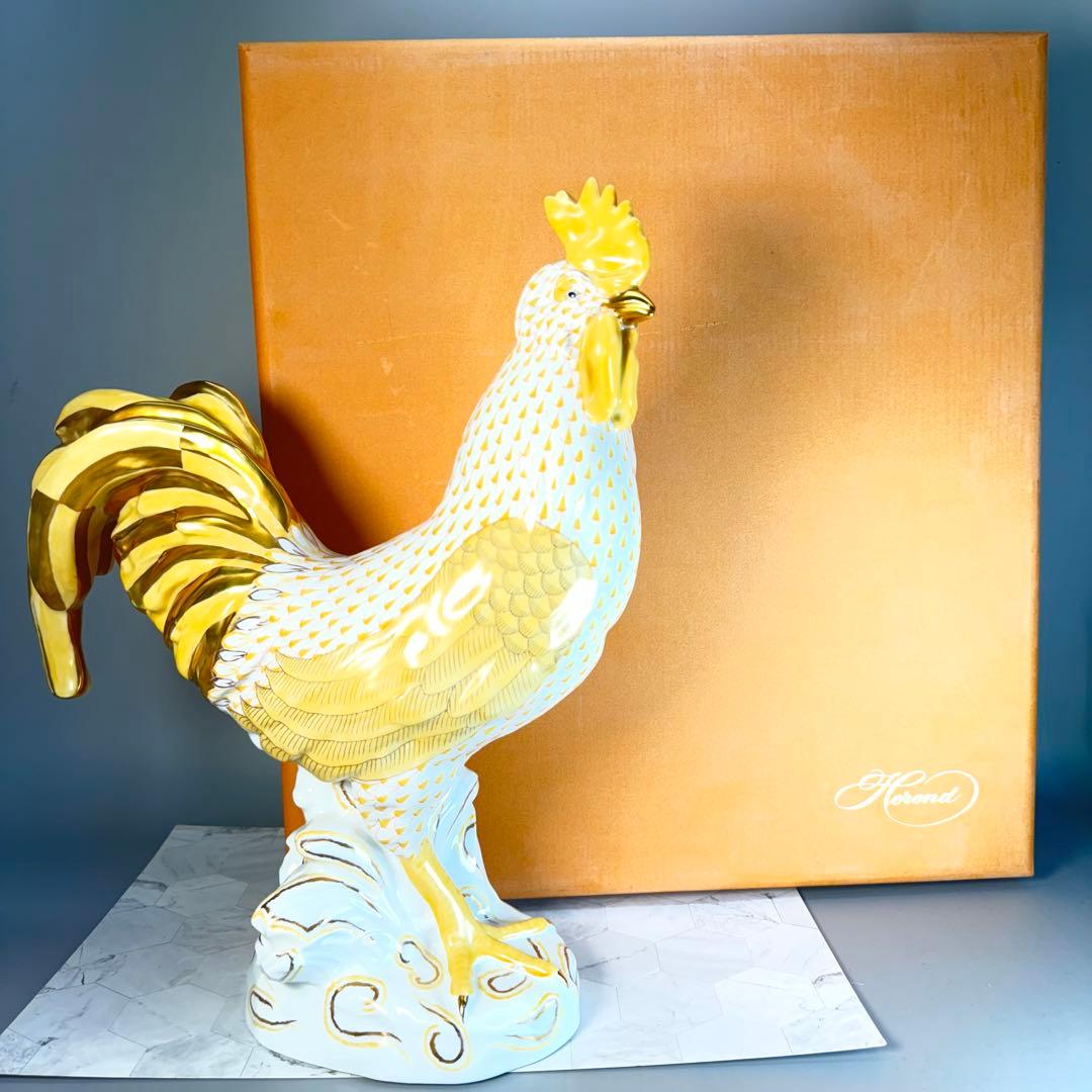 DA1301 ヘレンド　herend 鶏　ニワトリ　鳥　置物　陶器