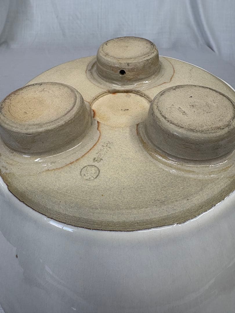 茶道具 陶器 赤膚焼 大塩昭山 風炉 陶器風炉 紅鉢風炉 アンティーク 骨董品