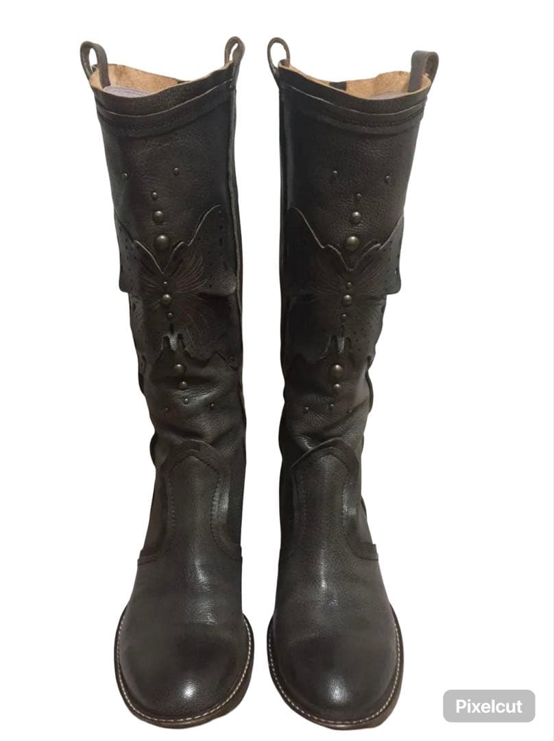 マナ MANA バタフライカッティングロングブーツ