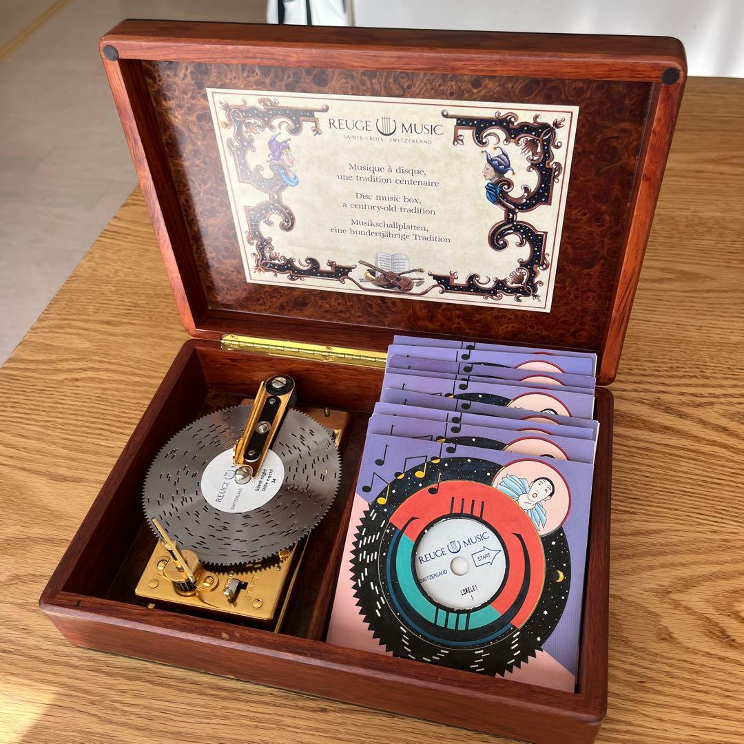 【貴重】REUGE MUSIC ディスクオルゴール 音楽ディスク14枚付き