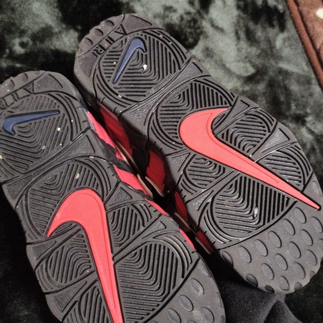 Nike モアテン　黒 赤 スニーカー　18.5 美品