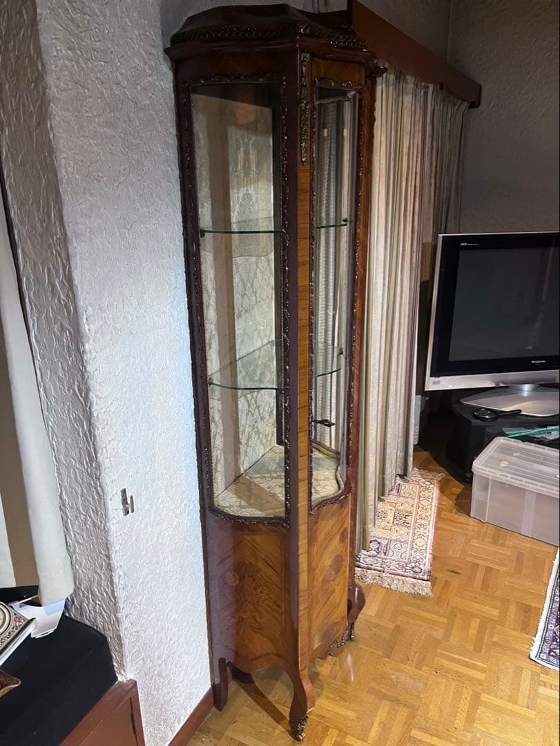 イタリア製 MARCONI ARTE 象嵌細工 ガラス 高級家具 飾り棚