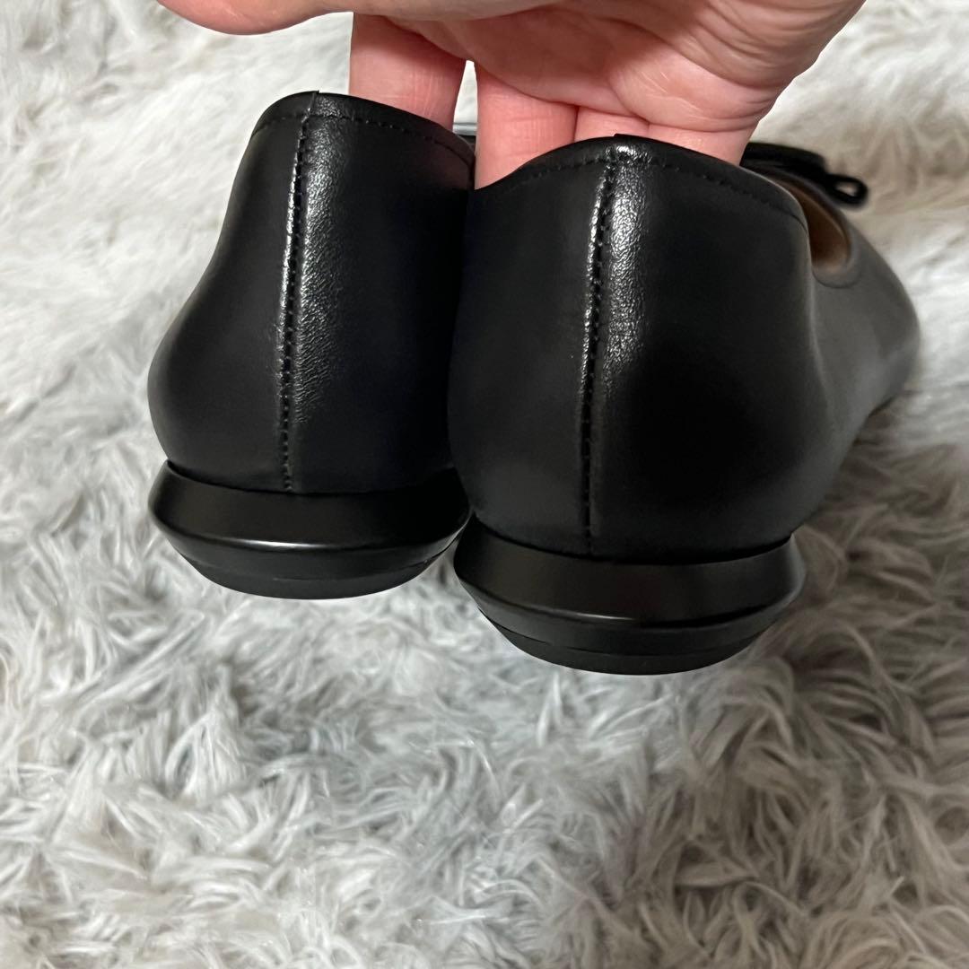 未使用級✨ スタッカート M ポインテッドトゥ ミルーレフラットシューズ 黒