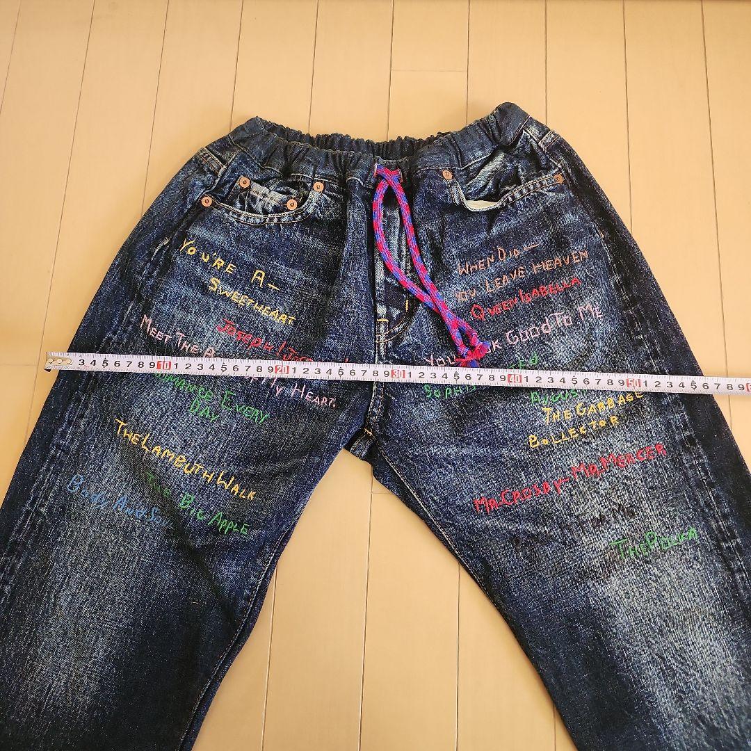 未使用品　デニム&ダンガリー　刺繍付きイージーデニムパンツ　01 150 SM