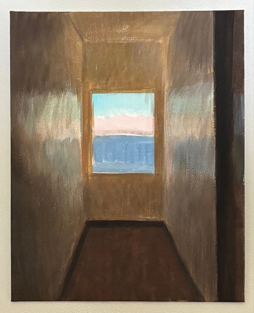 アクリル画　窓　　1201