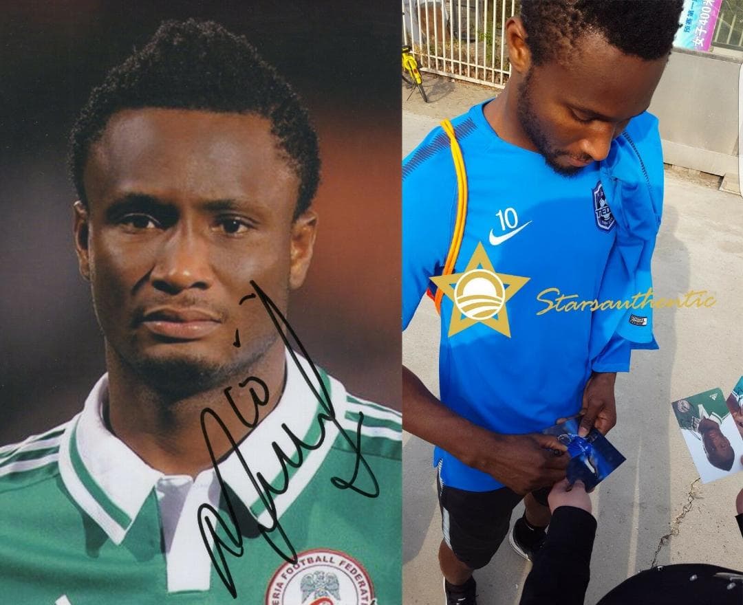 直筆サイン入り写真 ミケル・ジョン・オビ サッカーナイジェリア代表 SA鑑定済