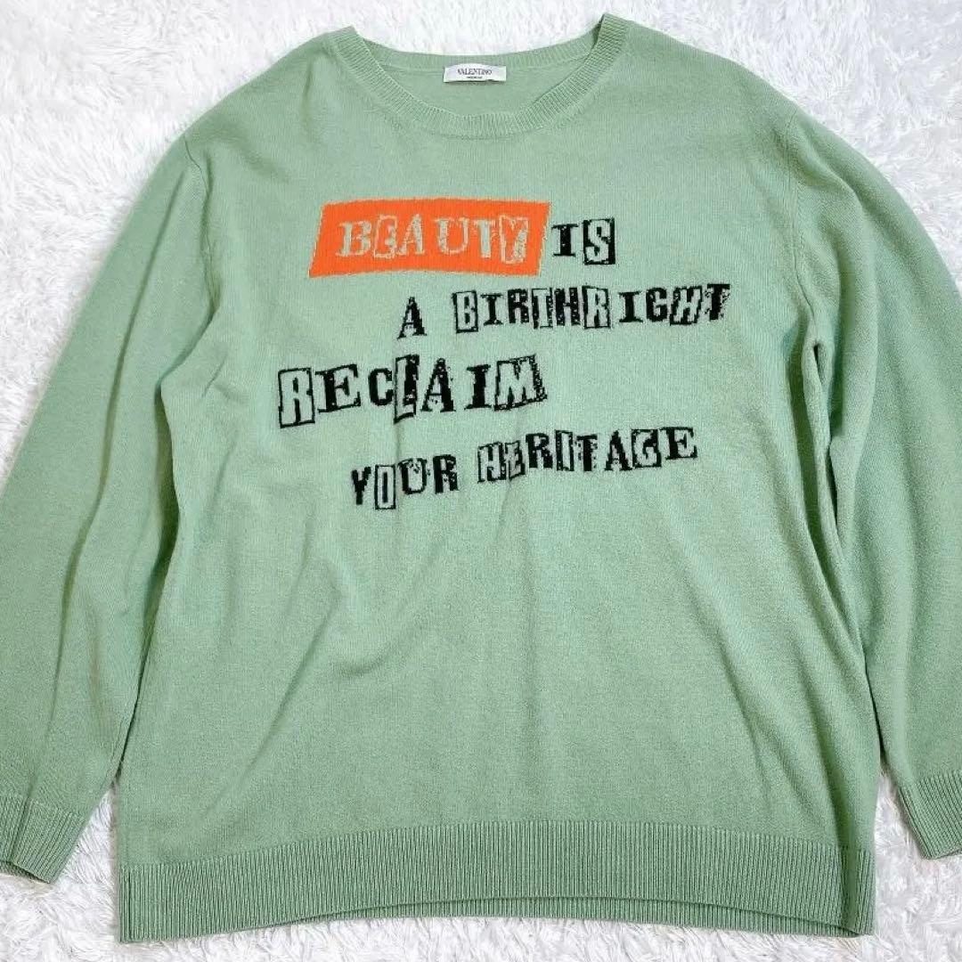 VALENTINO ジェイミーリード コラボニット カシミヤ混 グリーン XL