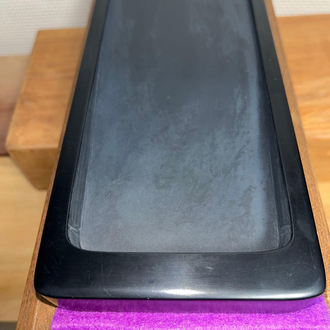 ⭕️ちず⭕️ 雨端硯　長方研　未使用に近い美品　27cm超え　雨端石紋綺麗