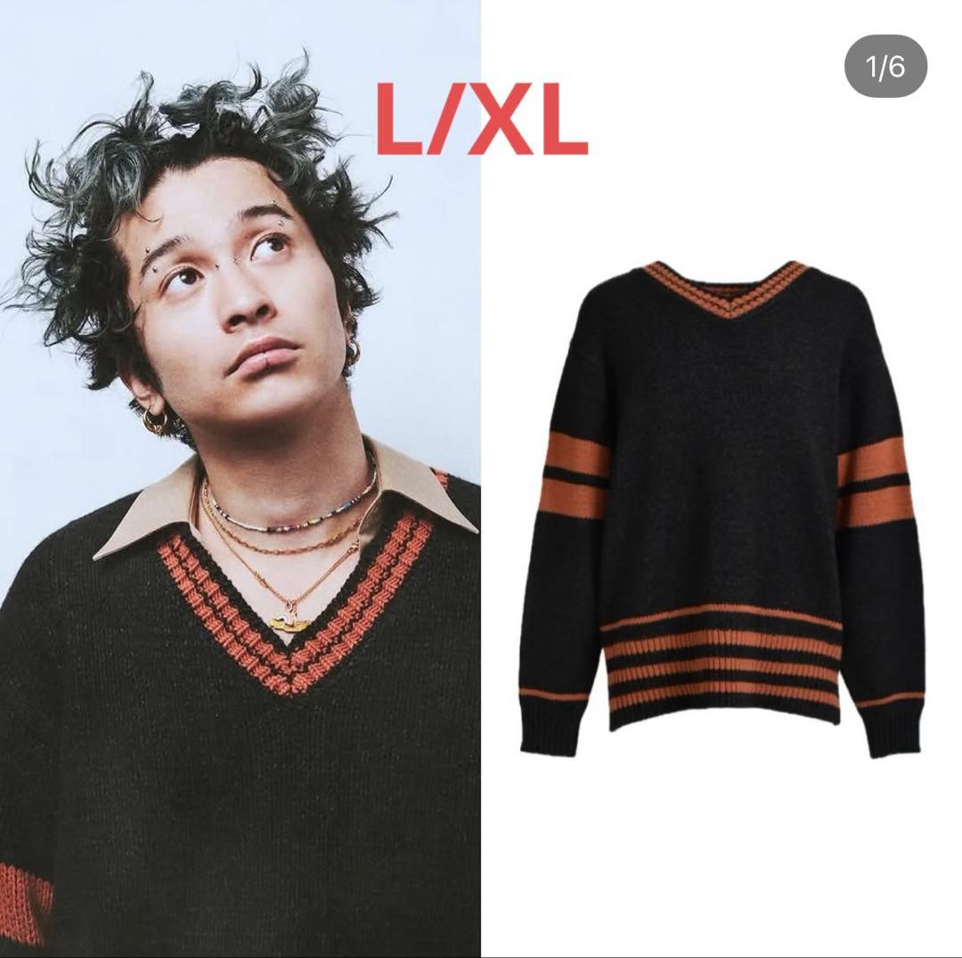 常田大希着用　JUN/NAKAYAMA LINE KNIT black