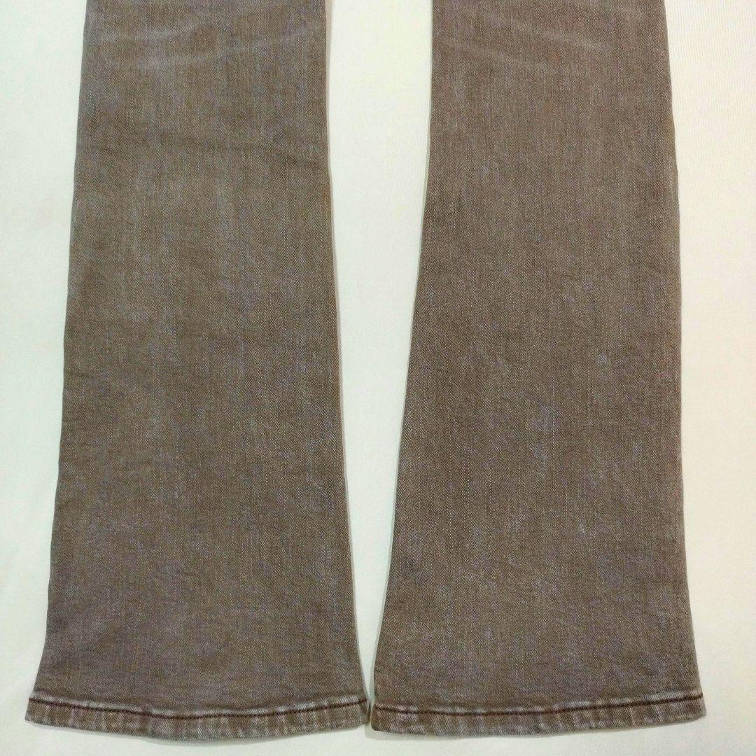 ESNTL LAB　ハードダメージフレアデニムパンツ　ビンテージ加工　茶系　30