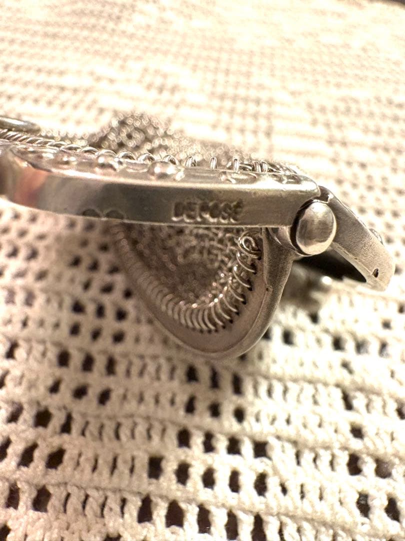 希少極美品　フランスアンティーク　鈴蘭　ミュゲ　パース　純銀　シャトレーン