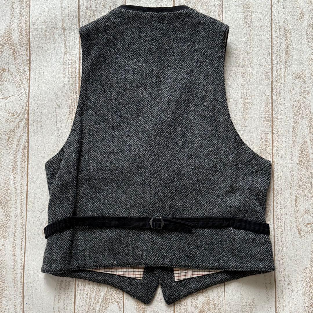 【ビームスプラス】ハリスツイード使用　ベスト　ヘリンボーンツイード