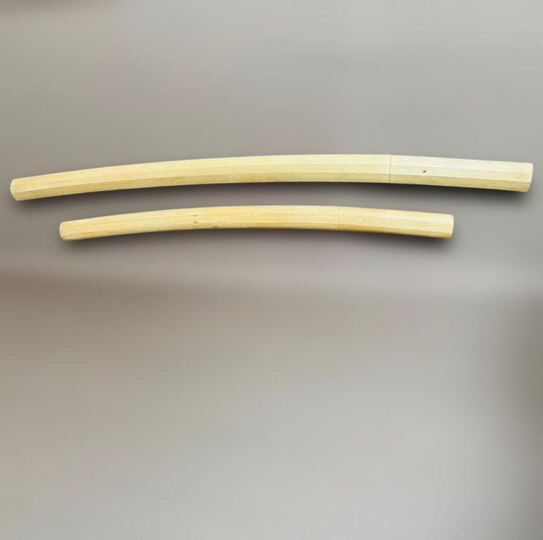 高級模造刀　白鞘　のたれ刃紋　2本セット　打刀　脇差　インテリア （刀7）