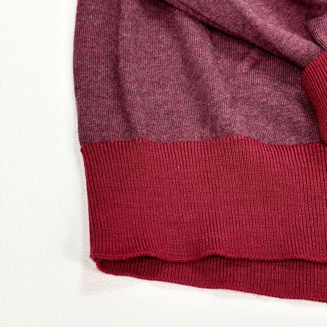美品✨LOUIS VUITTON ニット カシミヤ混 刺繍ロゴ ボルドー