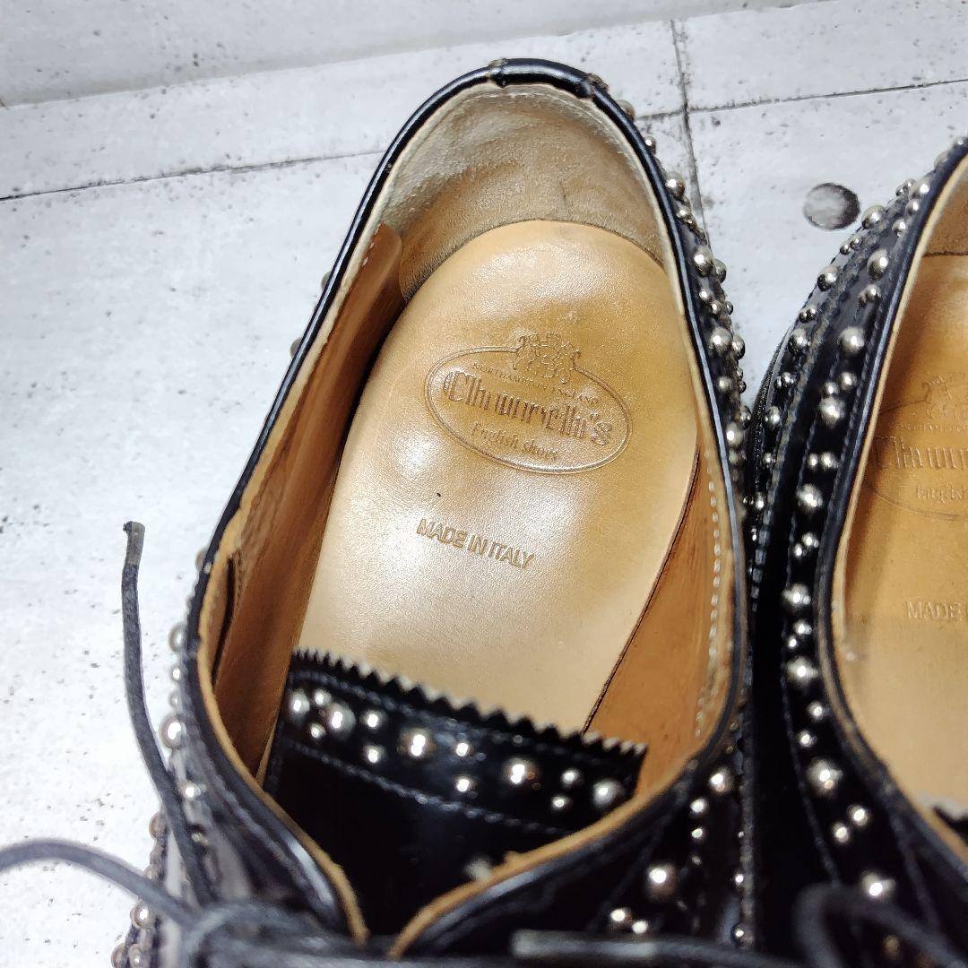 チャーチ BURWOOD スタッズ 37 黒 ウィングチップ バーウッド