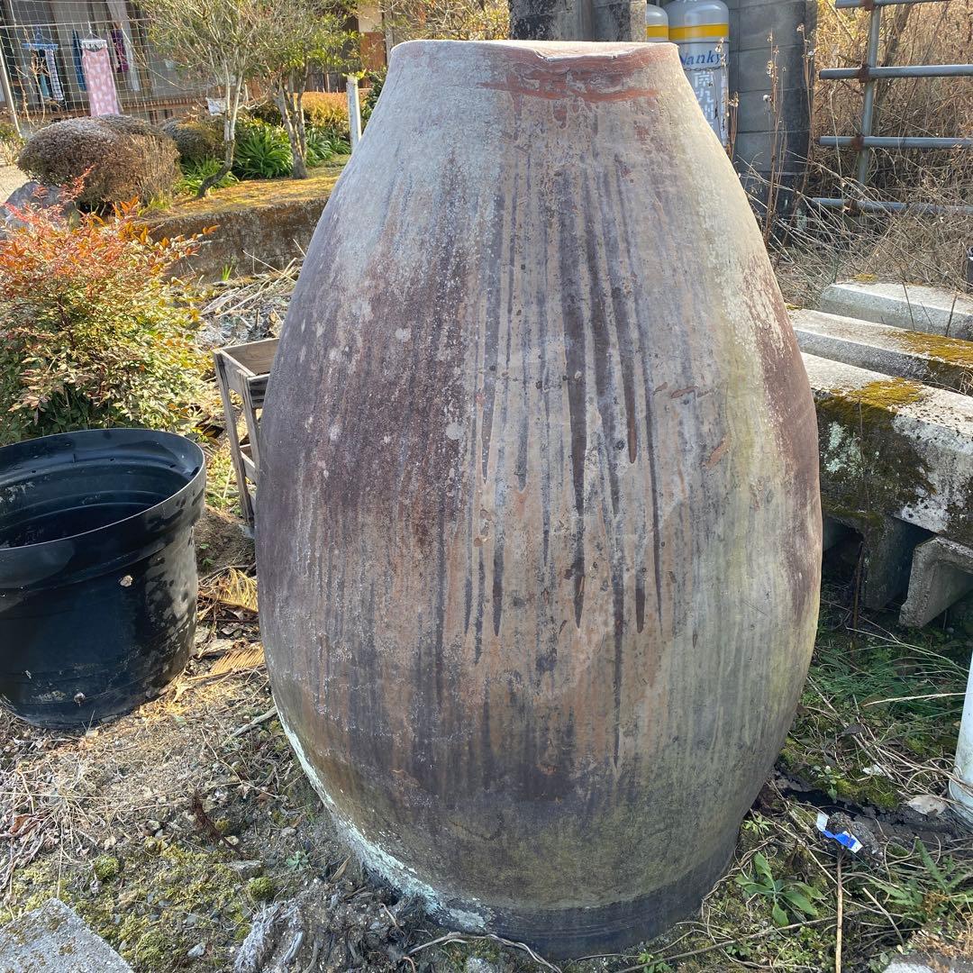 ビンテージ★昭和初期　100年位の亀壺　超超特大　高さ120㎝弱　当時の物骨董品