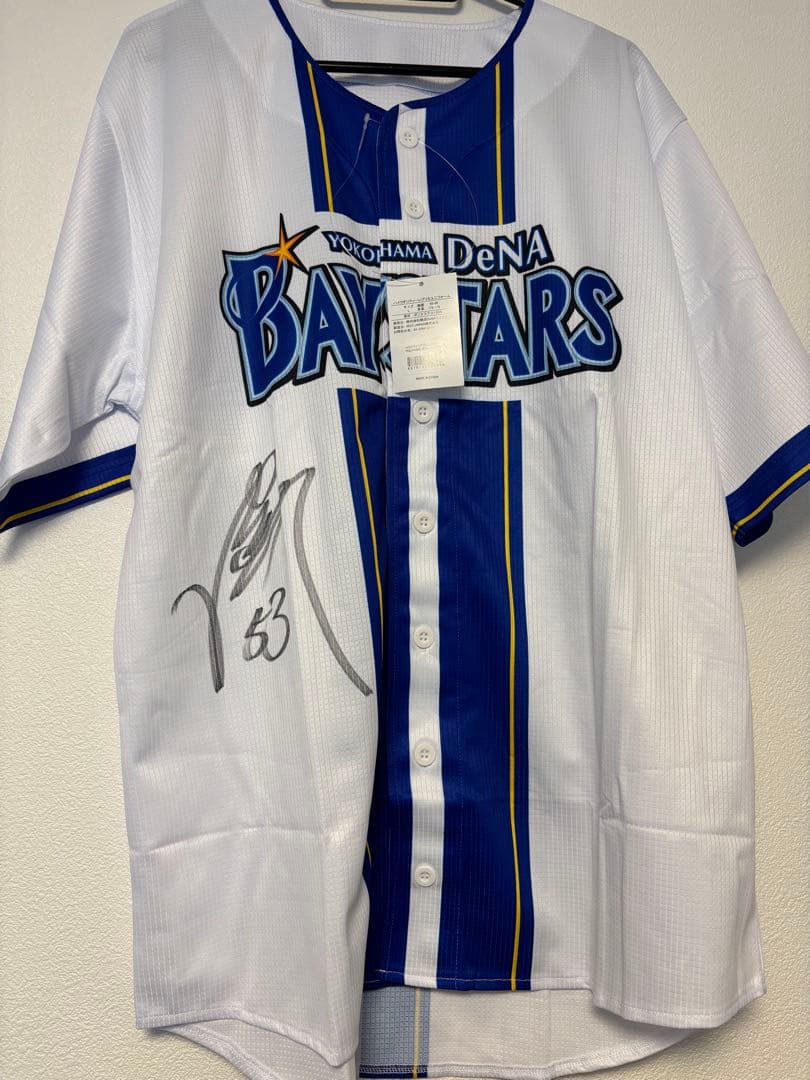 横浜DeNAベイスターズ　#53 中川颯　直筆サイン入ユニフォーム　Lサイズ