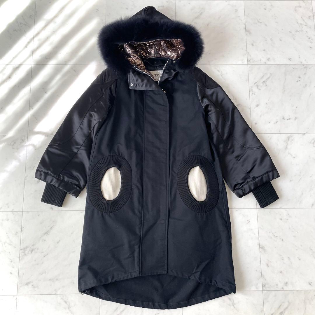 美品✨ツモリチサト アマモールモッズコート フォックスファー ライナー ブラック