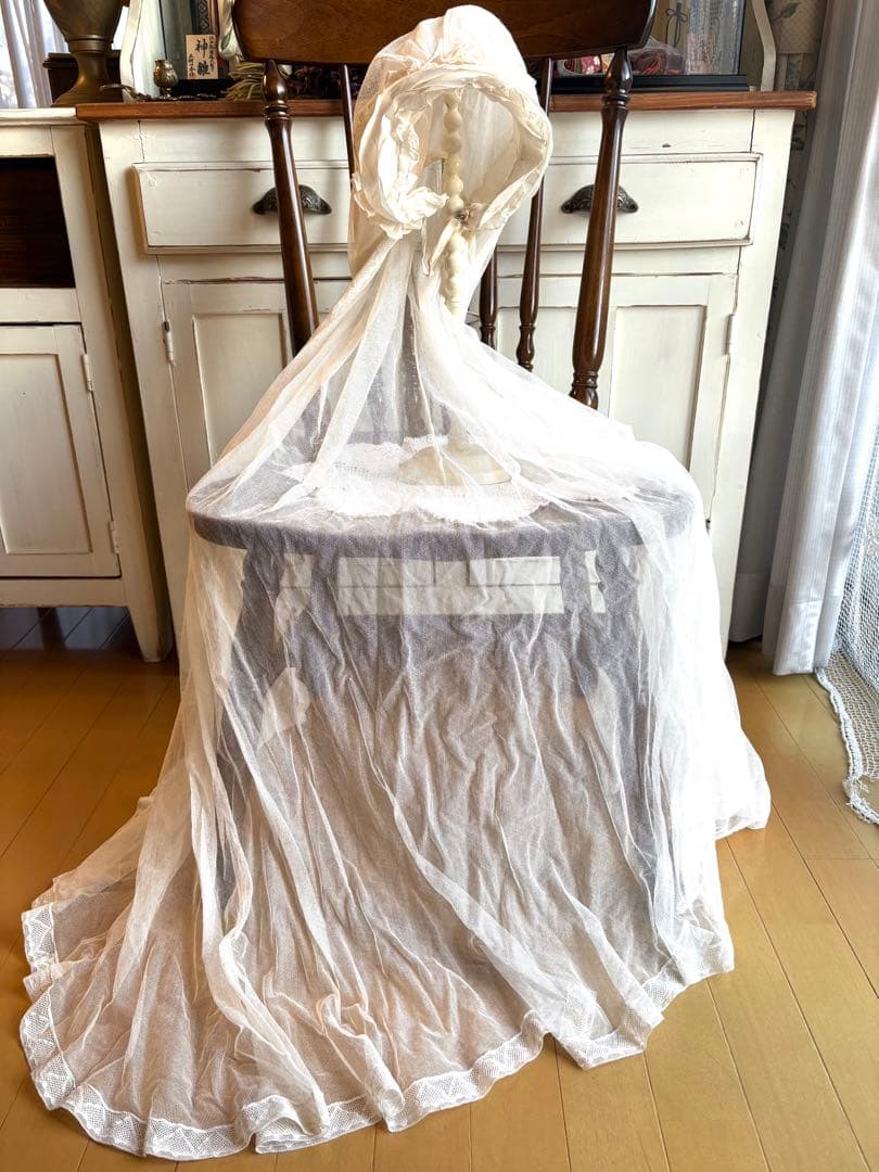 フランスアンティーク　セカンドコミュニオン　ヴェール　ボネ　初聖体拝領　ロザリオ