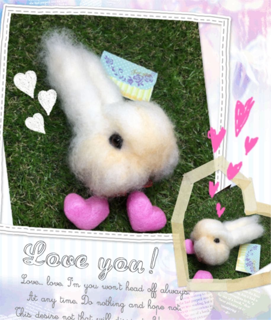 r様 うさぎさん 羊毛フェルトストラップ