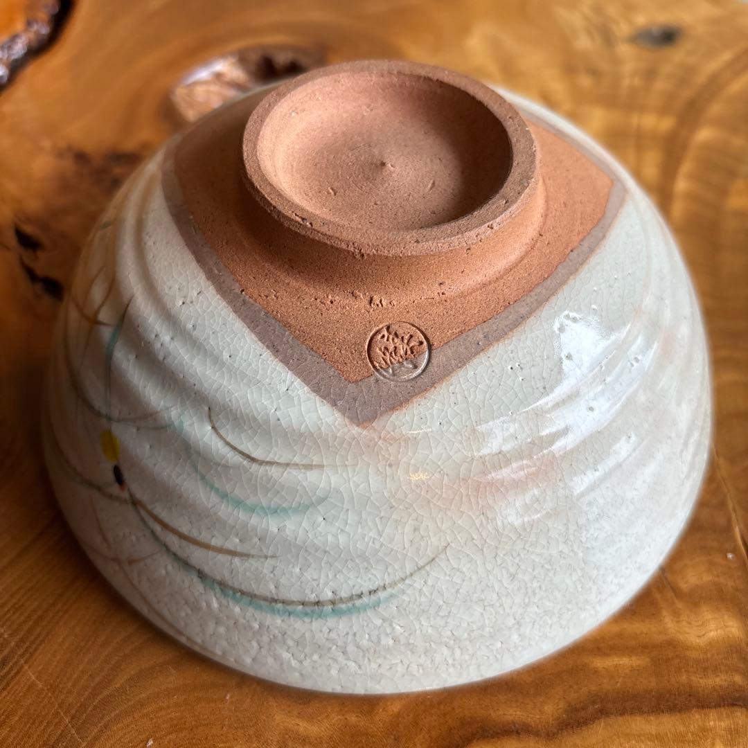 橋本美峰造 平茶碗 色絵 蛍 抹茶碗 茶道具 共箱