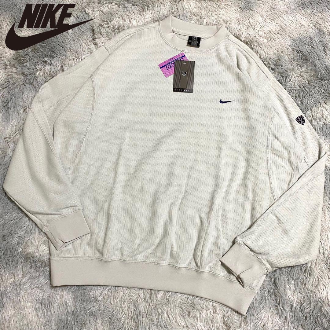 新品　ナイキ　スウェット　刺繍ロゴ　ゴルフ　アイボリー　XL