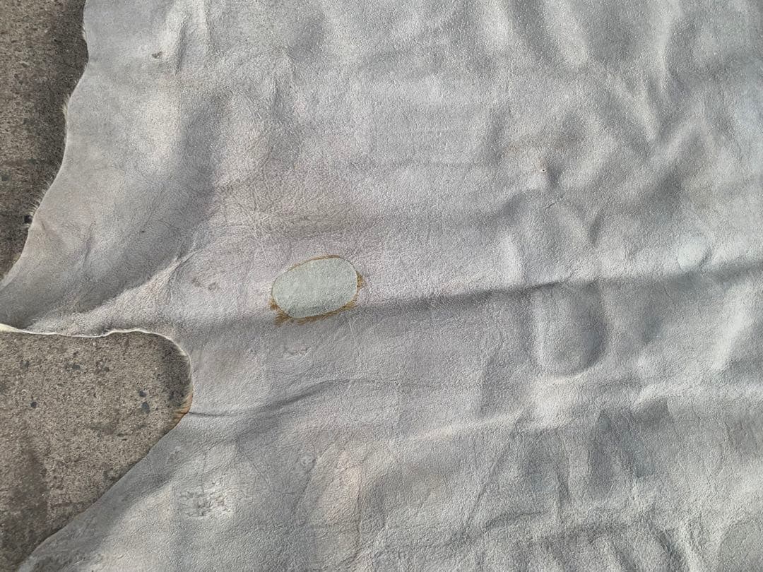 特大! ビンテージ 本革 カウラグ レザー ラグ