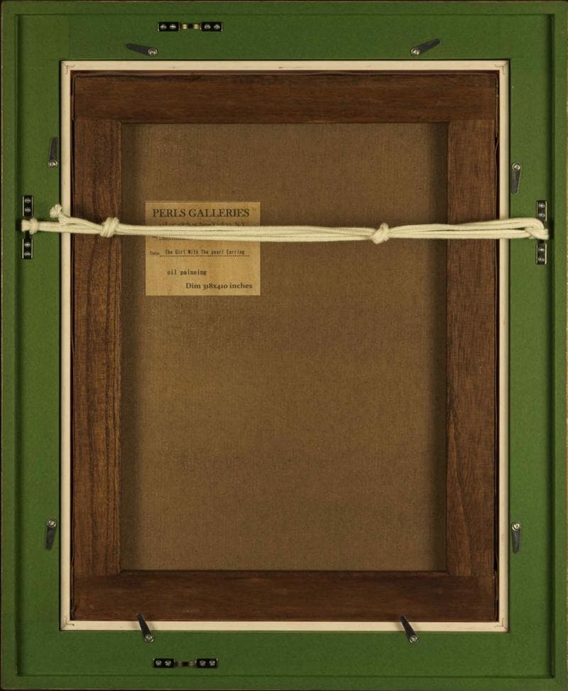 フェルメール　油彩　肉筆『耳飾りの少女』サイン　画廊シール　F6号　額　b636