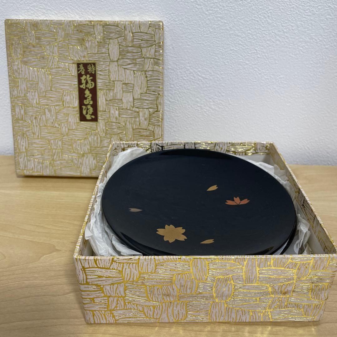 美品❗️輪島塗　稲忠　銘々皿５枚セット 桜模様