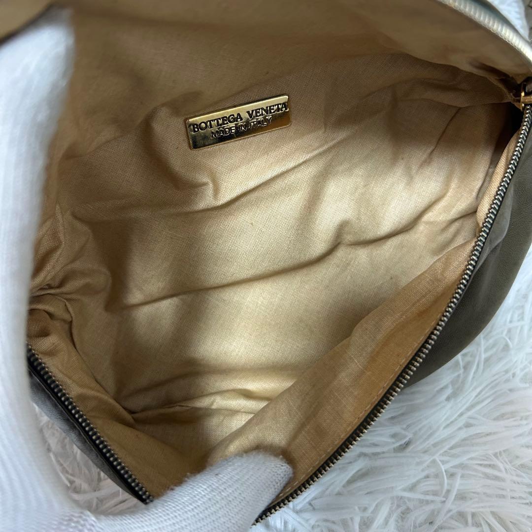 【希少✨ヴィンテージ/チェーン】ボッテガヴェネタ　ボディバッグ　カーキ　本革　金