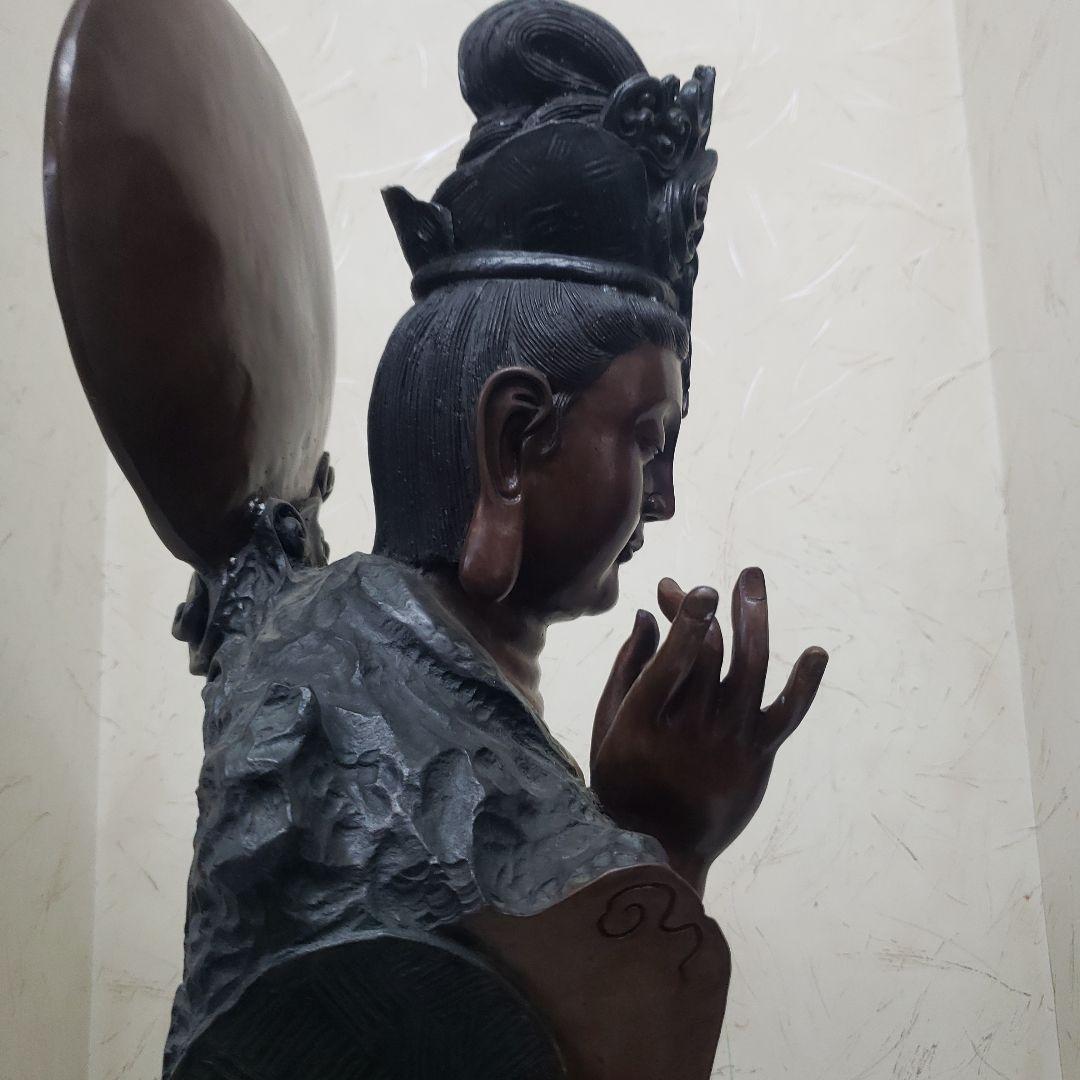 Ｂフライデー蔵出し特価金属製仏像風モダンアート彫刻 約68cm13,5kg作家物