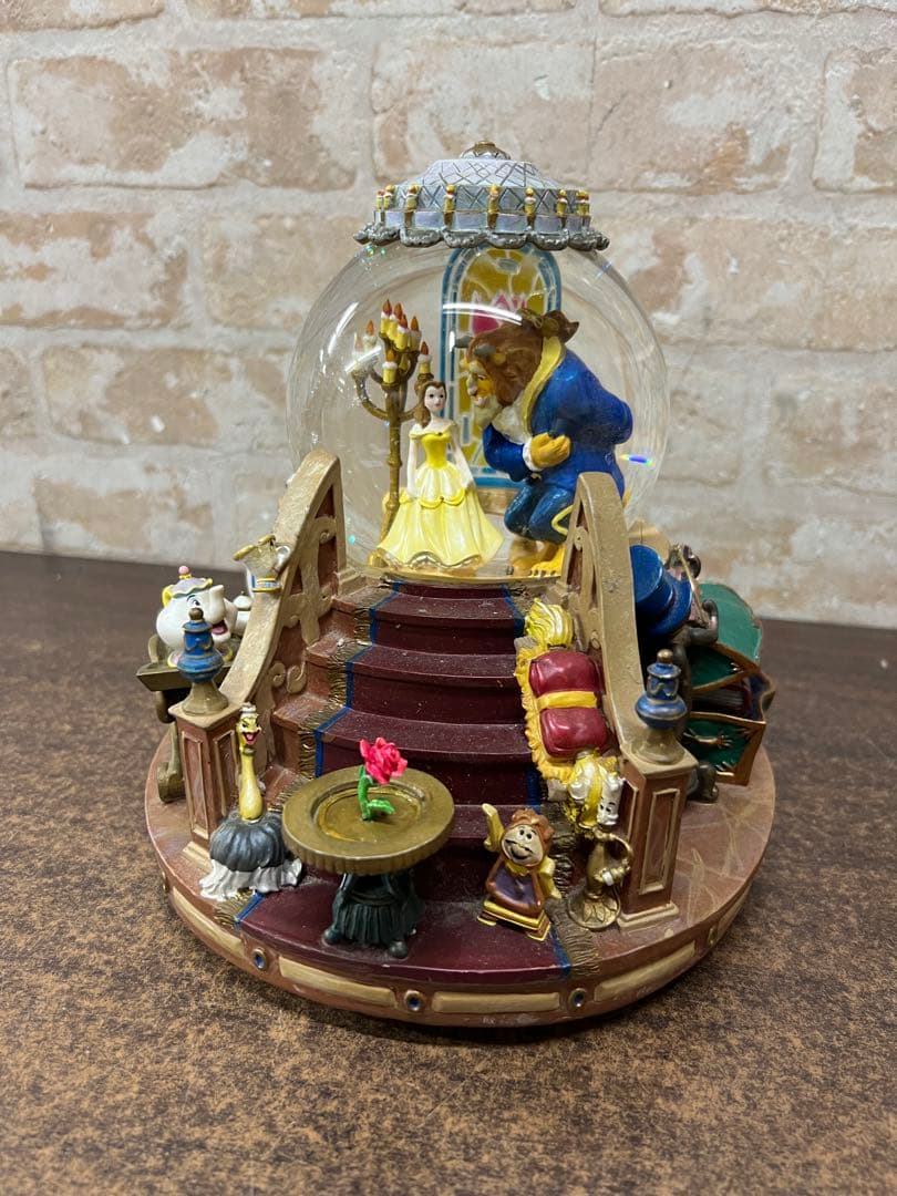 B3【used】美女と野獣 スノードーム オルゴール ヴィンテージ