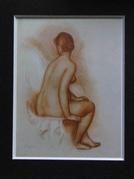 ルノワール 、【水浴の女】、希少画集画、新品高級額・額装付、状態良好