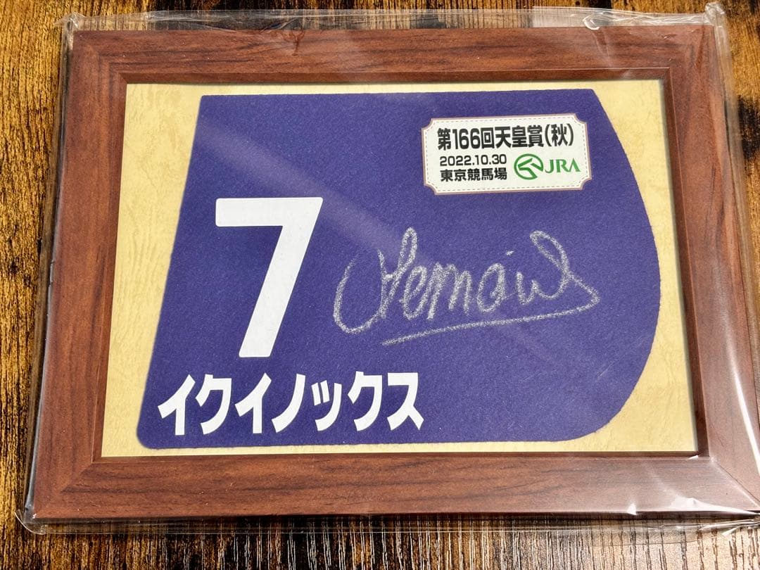 【非売品】 イクイノックス　額入り ゼッケン　サイン入り　競馬　JRA