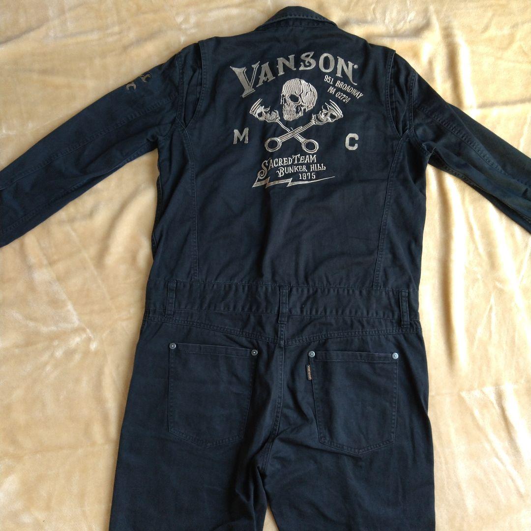 バンソン ツナギ XL 刺繍 ブラック 黒 バイカー バイク