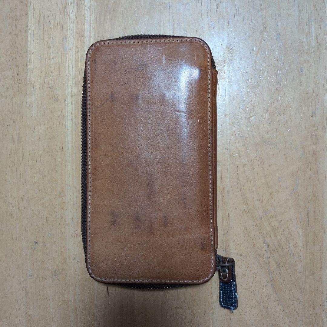 マヤレザー　ラウンドジップ　ペンケース　MAYAナチュラル　ラダイト