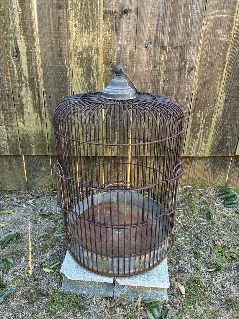 インダストリアル　ヴィンテージ　シャビー　鳥籠　鳥カゴ　店舗什器　アイアン　鉄