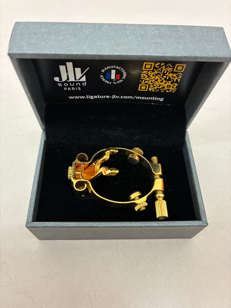 JLV ソプラノサックスリガチャー 金メッキ