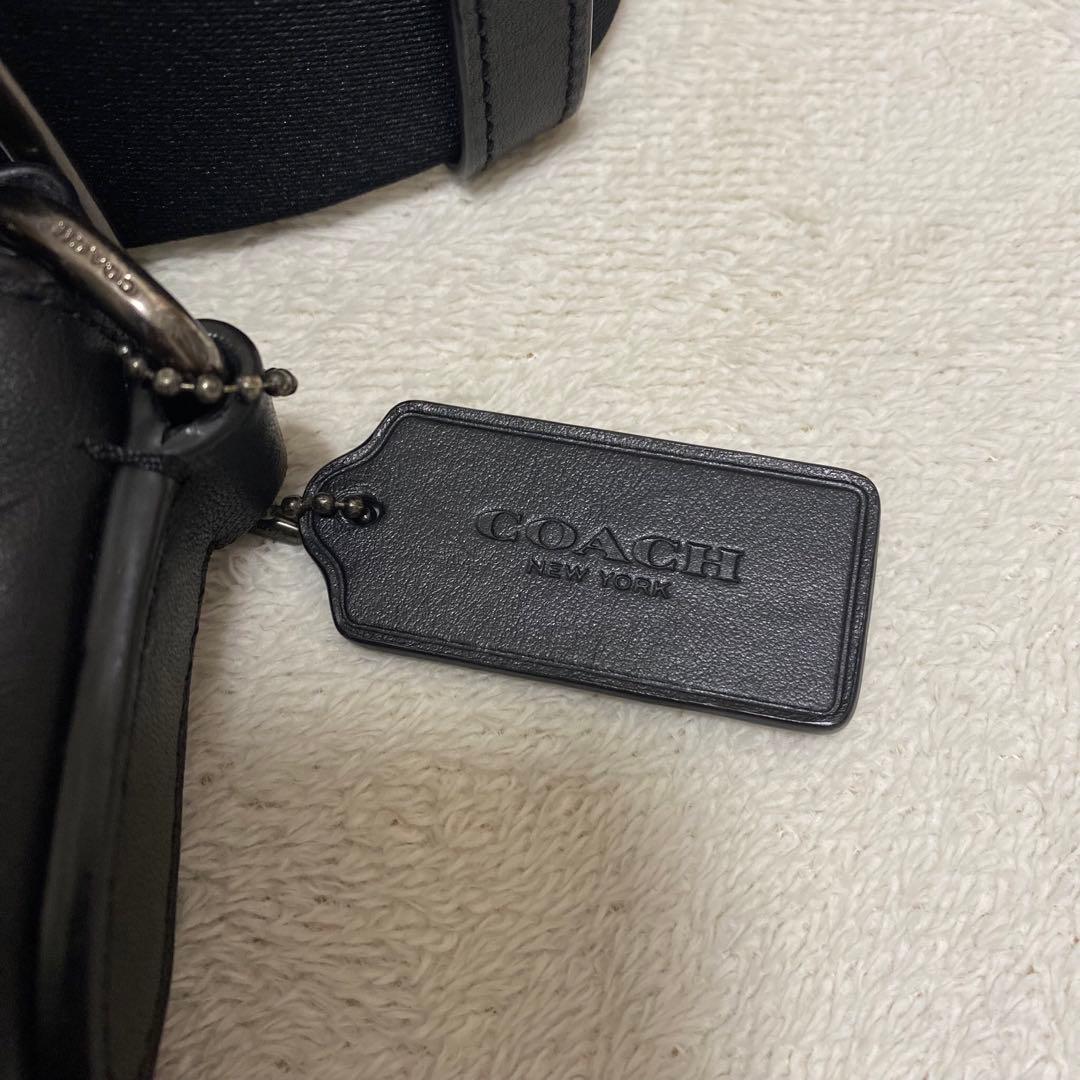 らむ！美品　コーチ ショルダーバッグ　 レザー 黒 グラハム　F78147